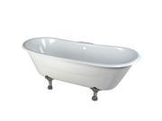 Kingston Brass VCT7D6728NH1 67 inches Cast Iron Double Slipper Clawfoot Bathtub