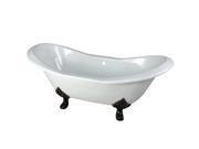 Kingston Brass VCT7D7231NC5 72 inches Cast Iron Double Slipper Clawfoot Bathtub