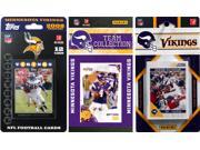 C and I Collectables VIKINGS311TS NFL Minnesota Vikings 3 Different Licensed Tra