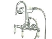 Kingston Brass CC10T1 Wall Mount Clawfoot Tub Filler with Hand Shower
