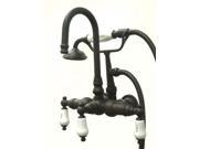 Kingston Brass CC9T5 Wall Mount Clawfoot Tub Filler with Hand Shower