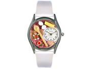 Baking White Leather And Silvertone Watch S0310006