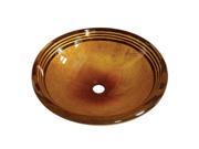Kingston Brass EVSPFB4 Fauceture EVSPFB Napoli Round Amber Bronze Glass Vessel S