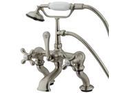 Kingston Brass Cc415T8 Clawfoot Tub Filler With Hand Shower Brushed Nickel Finish