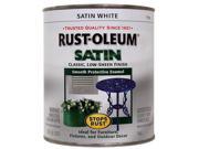 Rustoleum 7791 502 1 Quart Satin White Protective Enamel Oil Base Paint