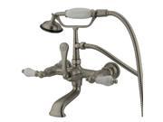 Kingston Brass Cc553T8 Clawfoot Tub Filler With Hand Shower Brushed Nickel Finish