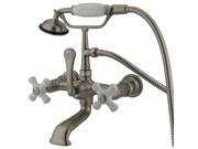 Kingston Brass Cc559T8 Clawfoot Tub Filler With Hand Shower Brushed Nickel Finish