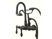 Kingston Brass CC7T5 Wall Mount Clawfoot Tub Filler with Hand Shower