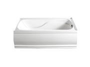 Kingston Brass VTDE603221R Aqua Eden 60 Contemporary Alcove Acrylic Bathtub Ri