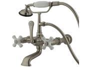 Kingston Brass Cc549T8 Clawfoot Tub Filler With Hand Shower Brushed Nickel Finish