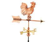 Good Directions 802PR Rooster Garden Weathervane Polished Copper with Roof Mou