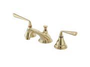 Two Handle 8 to 16 Widespread Lavatory Faucet with Brass Pop up in Polished Brass by Kingston Brass