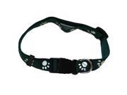 Iconic Pet 91865 Paw Print Adjustable Safety Dog Collar Green Medium