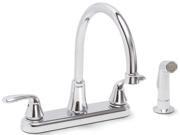 Premier 126967 Waterfront Kitchen Faucet 2 Handle With Sprayer Chrome 8 In.