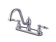 Kingston Brass KB3111TLLS Double Handle 8 Centerset Kitchen Faucet without Spra