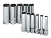 1350 11 Piece 1 4 in. Drive 12 Point Deep Well Metric Socket Set