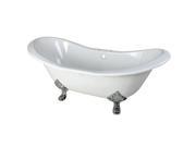 Kingston Brass VCT7D7231NC1 72 inches Cast Iron Double Slipper Clawfoot Bathtub