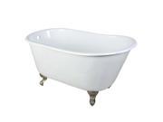 Kingston Brass VCTND5328NT8 53 inches Cast Iron Slipper Clawfoot Bathtub with Sa