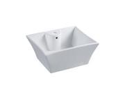 Kingston Brass EV4449 White China Vessel Bathroom Sink with Overflow Hole Fauc