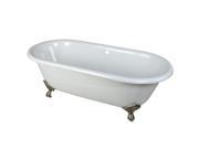 Kingston Brass VCTND663013NB8 66 inches Cast Iron Double Ended Clawfoot Bathtub