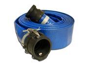 Universal 98138044 2 inch x 25 foot PVC Blue Layflat Discharge Hose Coupled with