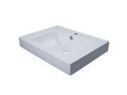 Kingston Brass EV9620 White China Vessel Bathroom Sink with Overflow Hole Fauc