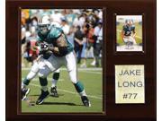 C and I Collectables 1215JALONG NFL Jake Long Miami Dolphins Player Plaque