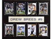 C and I Collectables 1215BREES8C NFL Drew Brees New Orleans Saints 8 Card Plaque