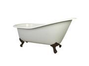 Kingston Brass 61in Cast Iron Safe Anti Slide Cast Slipper Bathtub with Oil Ru