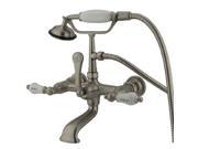 Kingston Brass Cc555T8 Clawfoot Tub Filler With Hand Shower Brushed Nickel Finish