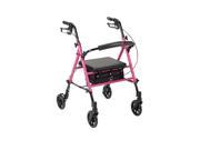 Drive Medical RTL10261BC Breast Cancer Awareness Adjustable Height Pink Rollator