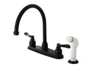 Kingston Brass KB8795NFL NUWAVE FRENCH 8in Centerset Kitchen Faucet with Twin Le