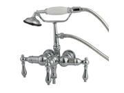 Kingston Brass CC20T1 Vintage 3 3 8 Wall Mount Clawfoot Tub Filler with Hand Sh