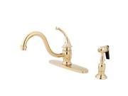 Kingston Brass KB3572GLBS Single Handle 8 Kitchen Faucet with Brass Sprayer