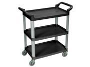 Luxor SC12 B Black 3 Shelf Serving Cart