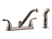 Design House 525055 Ashland Low Arch Kitchen Faucet with Sprayer Satin Nickel Finish 525055