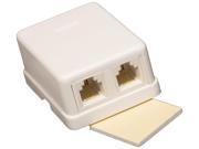 Morris Products MP80054 Double Surface Mount Wall Jack White