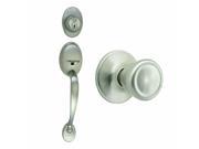 Design House 754630 Coventry 2 Way Latch Entry Door Handle Set with Tulip Knob Handle and Keyway Adjustable Backset Satin Nickel Finish 754630