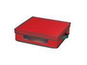 Household Essentials 537RED Holiday Charger Plate Chest Red with Green trim