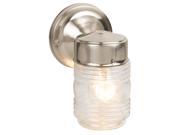 Design House 507806 Jelly Jar Outdoor Downlight 4.5 Inch by 7.5 Inch Satin Nickel Finish 507806