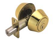 Design House 782771 Double Cylinder 2 Way Latch Deadbolt Adjustable Backset Polished Brass Finish 782771