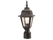 Design House 507509 Maple Street Outdoor Post Light 6 Inch by 16 Inch Black Die Cast Aluminum Finish 507509
