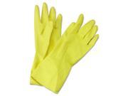Boardwalk BWK 242M Boardwalk Flock Lined Latex Cleaning Gloves Medium Yellow