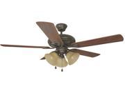 Design House 153791 Bristol 52 Inch 3 Light 5 Blade Ceiling Fan Dark Mahogany Blades Oil Rubbed Bronze Finish 153791