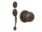 Design House 791681 Coventry 2 Way Latch Handle Set with Entry Door Knob Keyway and Handle Oil Rubbed Bronze Finish 791681