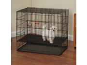 Proselect ZW064 42 17 Puppy PlayPen with Plastic Pan L Black