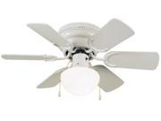 Design House 152991 Atrium 30 Inch 6 Blade Hugger Mount Ceiling Fan White Blades White Finish 152991