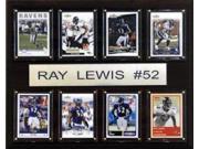 C and I Collectables 1215RAYLEWIS8C NFL Ray Lewis Baltimore Ravens 8 Card Plaque