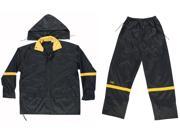Custom Leathercraft R103M Medium Black Nylon Rain Suit Set