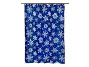 Carnation Home Fashions FSC SNO Snow Flakes Fabric Shower Curtain 100 Percent Po